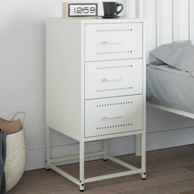 Berkfield Bedside Cabinet White 36X39X78 Cm Steel - image 1