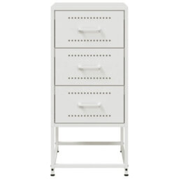 Berkfield Bedside Cabinet White 36X39X78 Cm Steel - thumbnail 6