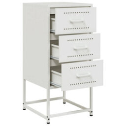 Berkfield Bedside Cabinet White 36X39X78 Cm Steel - thumbnail 9