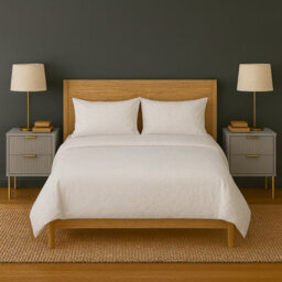 Home Treats Ridged Bedside Table Taupe Wooden 2 Drawer Side Table Gold Handles 63 X 50 X 40 Cm - thumbnail 6