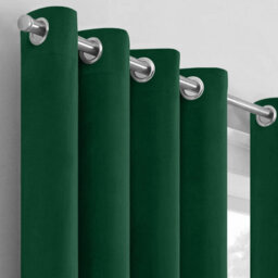 Ameha Velvet Crushed Curtains Emerald Green Blackout Thermal Insulated Ring Top Ready Made Window Curtain Pair 66'' X 54'' - thumbnail 4