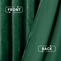 Ameha Velvet Crushed Curtains Emerald Green Blackout Thermal Insulated Ring Top Ready Made Window Curtain Pair 66'' X 54'' - thumbnail 7