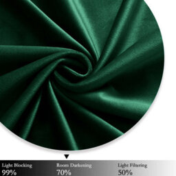 Ameha Velvet Crushed Curtains Emerald Green Blackout Thermal Insulated Ring Top Ready Made Window Curtain Pair 66'' X 54'' - thumbnail 6