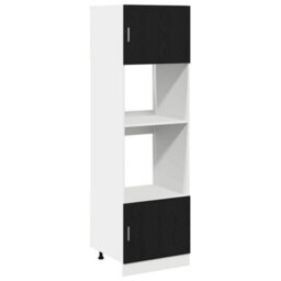 Walplus Microwave Cabinet Black Oak 60 X 57 X 207 Cm Engineered Wood - thumbnail 2