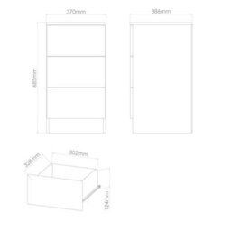 Trent 3 Drawer Bedside Cabinet In Grey & Bardolino Oak (Ready Assembled) - thumbnail 2