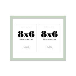 14X11 Inch 2 Opening Photo Collage Frame, Display Two 8X6 Inch Photos, Multi Aperture Family Picture Frame, Mint Green - thumbnail 2
