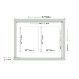 14X11 Inch 2 Opening Photo Collage Frame, Display Two 8X6 Inch Photos, Multi Aperture Family Picture Frame, Mint Green - thumbnail 4