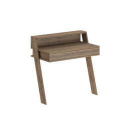 Wall Mounted Dark Oak Office Desk Modern 1 Drawer Work Table - thumbnail 1