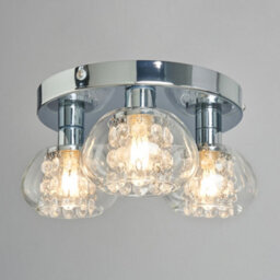 Litecraft Lillian 3 Light Chrome Bathroom Flush Ceiling Light - thumbnail 3