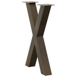 Berkfield Modern Dining Table Legs X-Shaped 2 Pcs Natural Steel 50X(72-73) Cm Steel - thumbnail 4