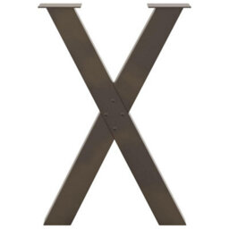 Berkfield Modern Dining Table Legs X-Shaped 2 Pcs Natural Steel 50X(72-73) Cm Steel - thumbnail 5