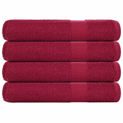 Berkfield Sauna Towels 4 Pcs Bordeaux 80X200 Cm 360 Gsm 100% Cotton - image 1
