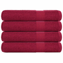Berkfield Sauna Towels 4 Pcs Bordeaux 80X200 Cm 360 Gsm 100% Cotton - thumbnail 1