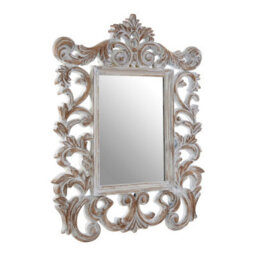 Orsina Antique Grey Fleur-De-Lis Wall Mirror,weathered Hanging Mirror With Bevelled Frame,perfect For Gifting - thumbnail 2