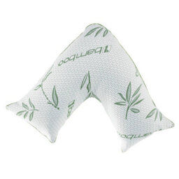 ARLinens Bamboo V Shaped Pillow Memory Foam Filled Orthopedic Back Neck Maternity Support - thumbnail 2