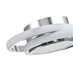 Happy Homewares Modern Led Ceiling Light With Chrome Rings And Central Downlighter - thumbnail 3