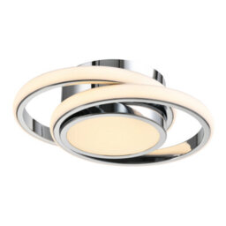 Happy Homewares Modern Led Ceiling Light With Chrome Rings And Central Downlighter - thumbnail 2