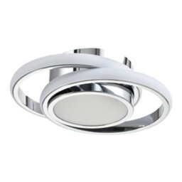 Happy Homewares Modern Led Ceiling Light With Chrome Rings And Central Downlighter - thumbnail 1