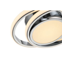 Happy Homewares Modern Led Ceiling Light With Chrome Rings And Central Downlighter - thumbnail 4