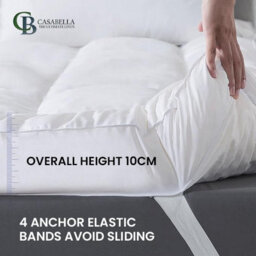 Casabella Single Mattress Topper 4 Inch (10 Cm) Thick Soft Box Stitched With Elasticized Corner Strap 90X190+10Cm - thumbnail 3