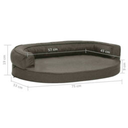 Berkfield Luxury Ergonomic Dog Bed Mattress 75X53 Cm Linen Look Dark Grey - thumbnail 7