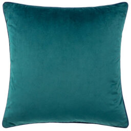 furn. Furn Meridian Velvet Polyester Filled Cushion, Teal/navy, 45 X 45Cm