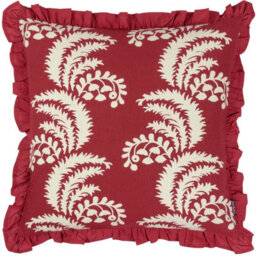 Paoletti Montrose Floral Cotton Fringed Cushion Cover - thumbnail 1