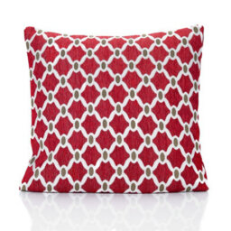 Luxury Living Berkley Luxury Geometric Chenille Cushion Red