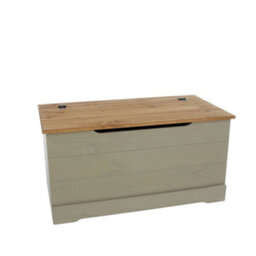 Grey Compact Storage Trunk Indoor Storage Chests Home Storage - thumbnail 6