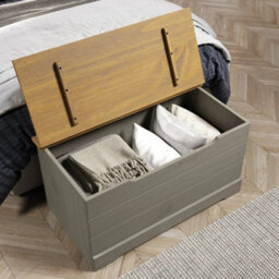 Grey Compact Storage Trunk Indoor Storage Chests Home Storage - thumbnail 4
