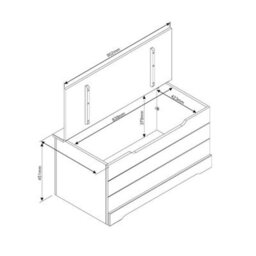 Grey Compact Storage Trunk Indoor Storage Chests Home Storage - thumbnail 2
