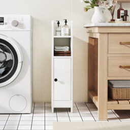 Bathroom Storage Cabinet Small Corner Floor Cabinet With Door - thumbnail 4