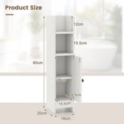 Bathroom Storage Cabinet Small Corner Floor Cabinet With Door - thumbnail 2