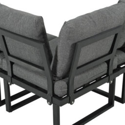 Fenchilin Garden Lounge Set 5-6 Seater Patio Sofa With Tables Reclining Adjustable Seating Black, Grey - thumbnail 9