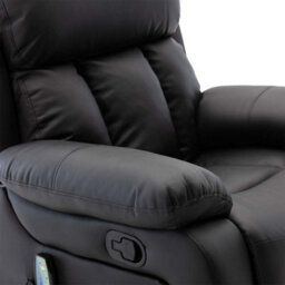 More4Homes Chester Manual Recliner Bonded Leather 1+2 Seater Sofa Set (Black) - thumbnail 7