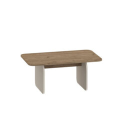 Decortie Pietra Modern Coffee Table 100Cm Soft Radius Edges Flat Panel Legs Japandi Style Natural Oak, Sandstone Living Room - thumbnail 2