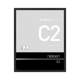 Nielsen C2 Brushed Black Aluminium Picture Frame 24X30Cm - With Float Glass And Push/turn Clips - thumbnail 1