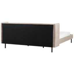 Beliani Bed Velvet Arette 180 X 200 Cm (Eu Super King) Taupe - thumbnail 5