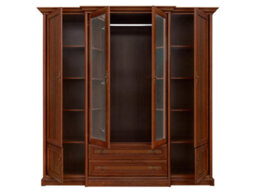 Arte Kent Chestnut 227Cm 6-Door Wardrobe - Grand Bedroom Cabinet With Mirrors & Drawers - thumbnail 4