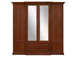 Arte Kent Chestnut 227Cm 6-Door Wardrobe - Grand Bedroom Cabinet With Mirrors & Drawers - thumbnail 3