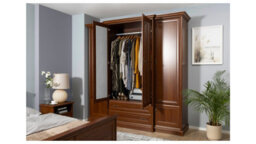 Arte Kent Chestnut 227Cm 6-Door Wardrobe - Grand Bedroom Cabinet With Mirrors & Drawers - thumbnail 7