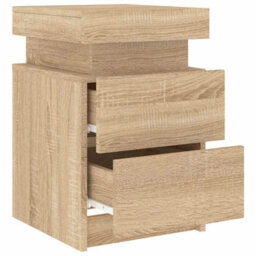 Walplus Bedside Cabinets With Led Lights 2 Pcs Sonoma Oak 35X39X55 Cm - thumbnail 8