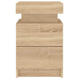 Walplus Bedside Cabinets With Led Lights 2 Pcs Sonoma Oak 35X39X55 Cm - thumbnail 9