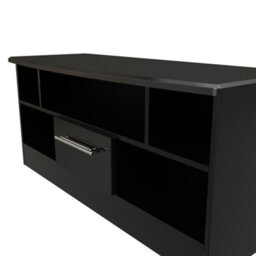 Harrow 1 Drawer Tv & Media Unit In Black Gloss (Ready Assembled) - thumbnail 4