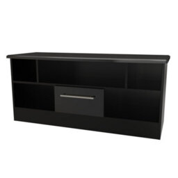 Harrow 1 Drawer Tv & Media Unit In Black Gloss (Ready Assembled) - thumbnail 3