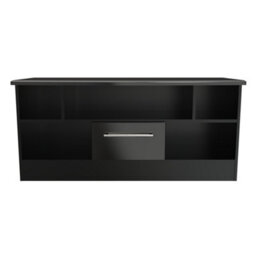 Harrow 1 Drawer Tv & Media Unit In Black Gloss (Ready Assembled) - thumbnail 1