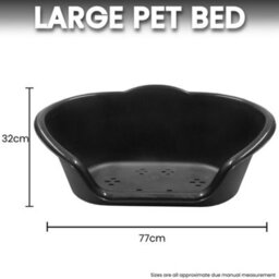 KetoPlastics Large Plastic Dog Bed Basket - Black - thumbnail 3