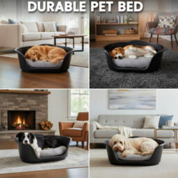 KetoPlastics Large Plastic Dog Bed Basket - Black - thumbnail 2