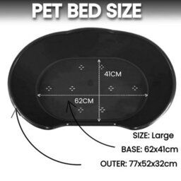 KetoPlastics Large Plastic Dog Bed Basket - Black - thumbnail 4