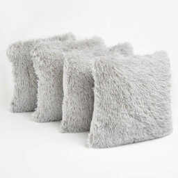 Sienna Set Of 4 Fluffy Shaggy Filled Cushion With Cover Square - thumbnail 3